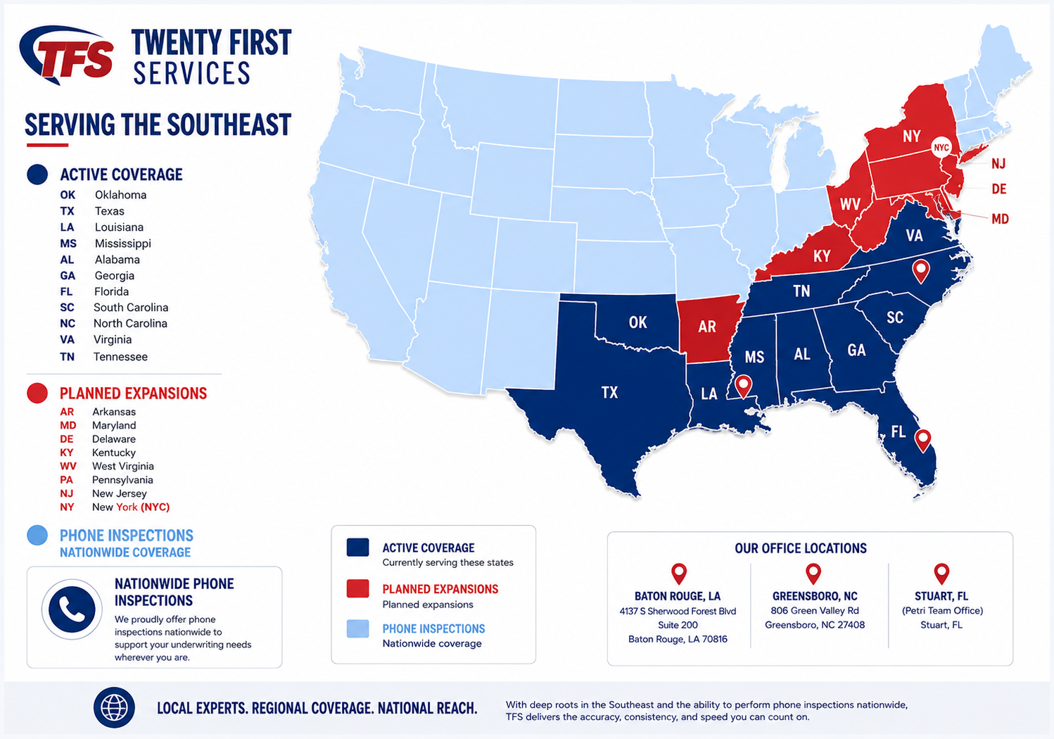 Twenty First Services territory map placeholder